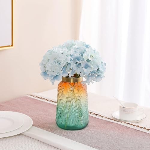 Fake Blue Hydrangea Artificial Flowers - Faux Silk Hydrangeas Light Blue gallery