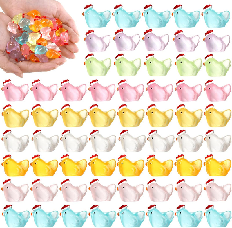 120 Pack Mini Resin Chicken, Cute Animals Miniature Figures, Colorful Tiny Ch... gallery