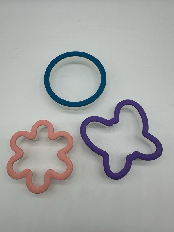 3-Piece Comfort Grip Cookie Cutter Set, Plastic, Butterfly Flower Circle