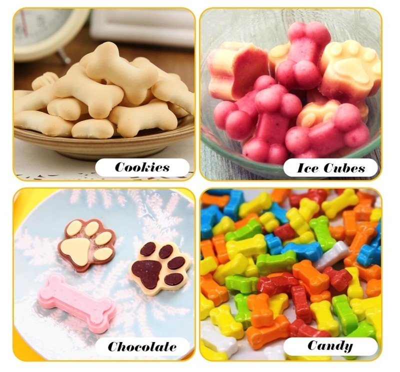 6PCS Silicone Molds Puppy Dog Paw and Bone, Elegant Chocolate Molds for Baking gallery
