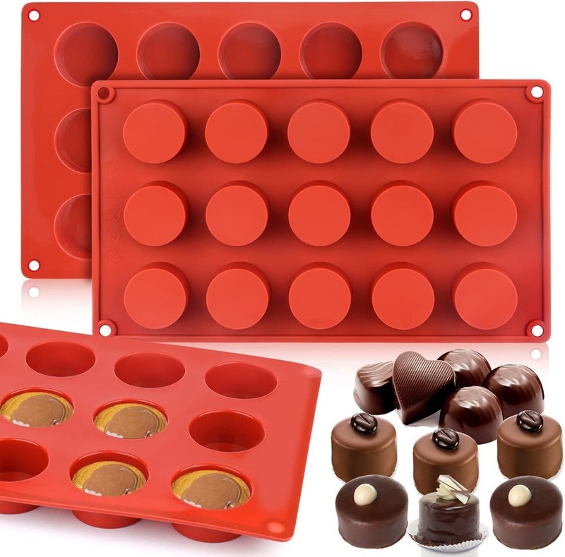 1-3pcs New Round Cylinder Silicone Mold for Chocolate Candy Hard Candy Ice Cubes