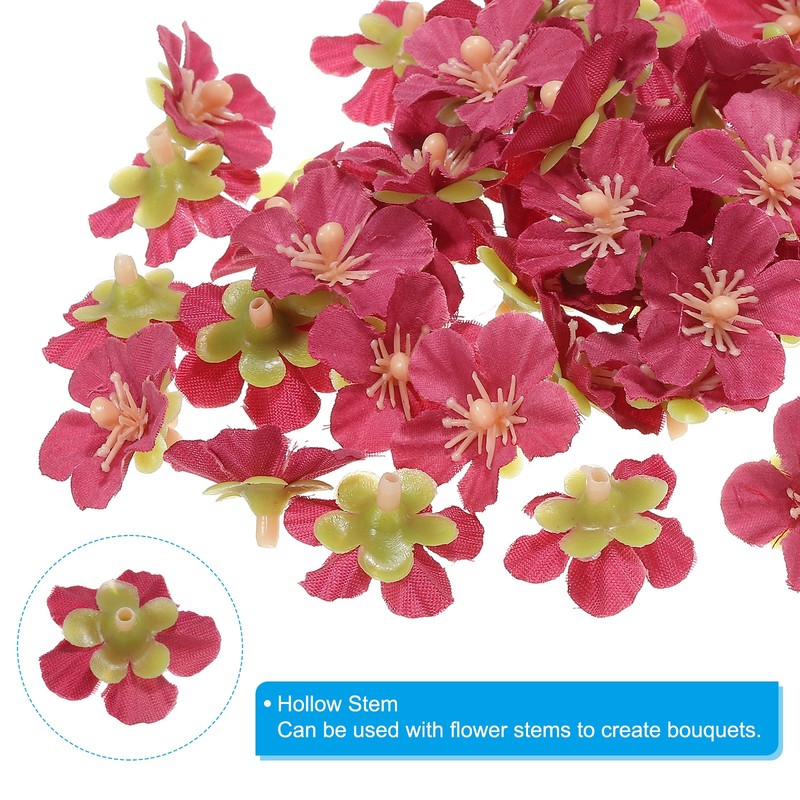 0.98" Artificial Cherry Flower Heads 50 Pack Pink Roses gallery