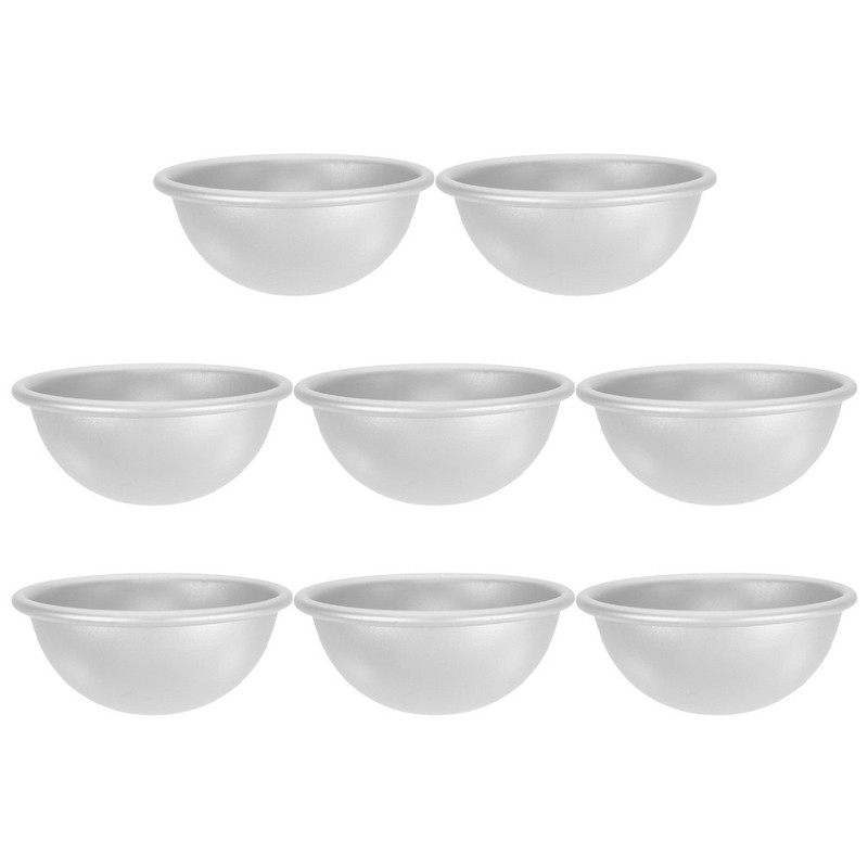 8Pcs Aluminum Semi Sphere Cake Baking Molds Reusable Metal Pans Color gallery