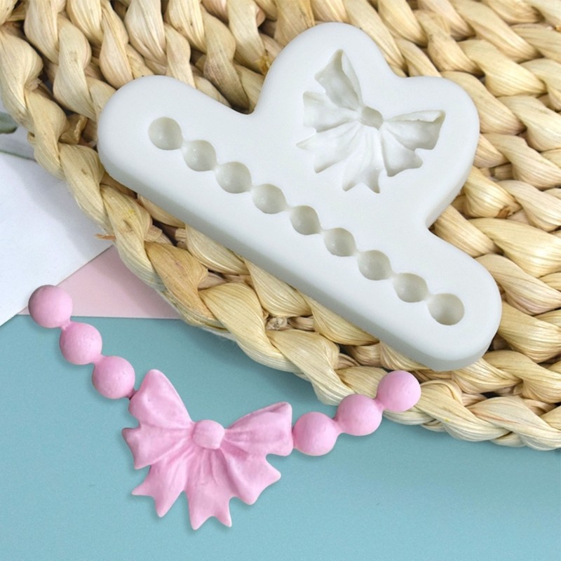 Bowknot Pearl Necklace Shape Silicone Material Household Baking Mold Baking Tool gallery