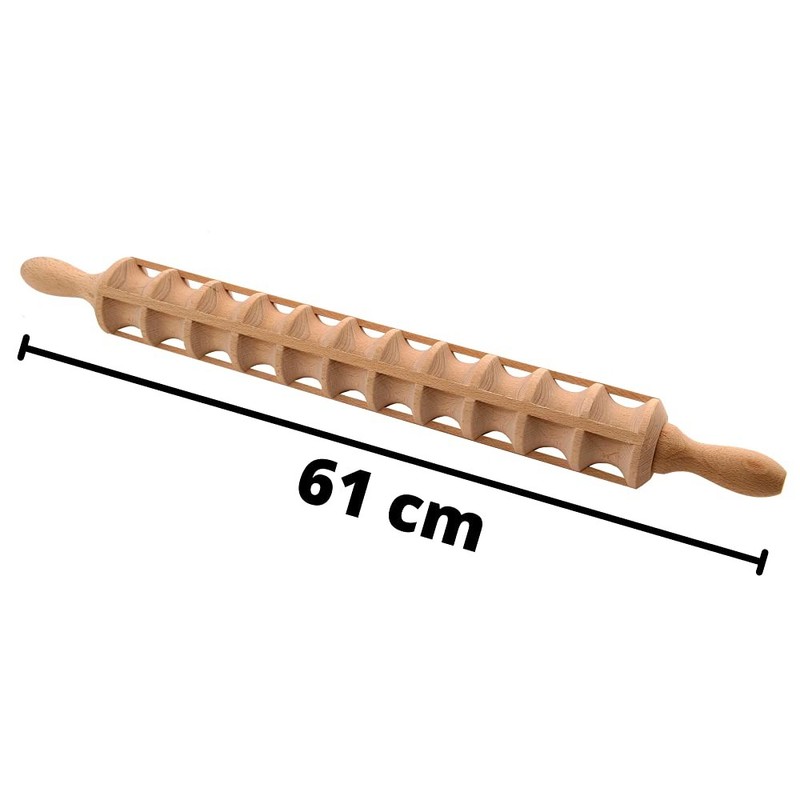 Beechwood Ravioli Rolling Pin, 40 Raviolis, 23.6-Inch gallery