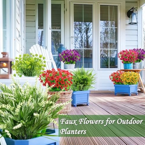 16 Bundles 7 Styles Artificial Flowers for Outdoors Spring Decor, Multi Color gallery