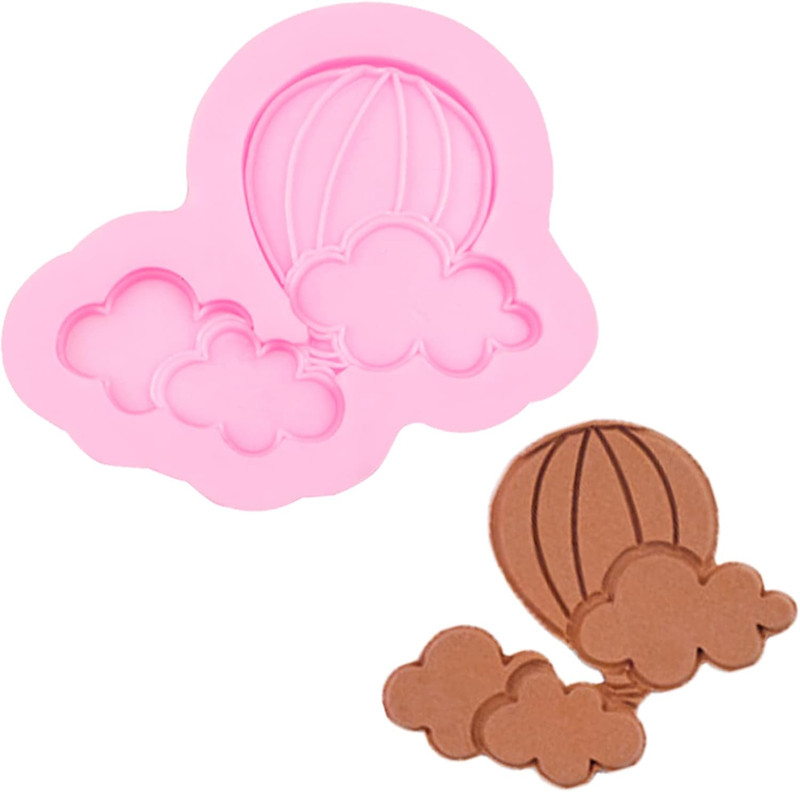 Hot Air Balloon Shape Silicone Fondant Molds 4 Pcs, Cloud Balloon Cake Decoratin gallery
