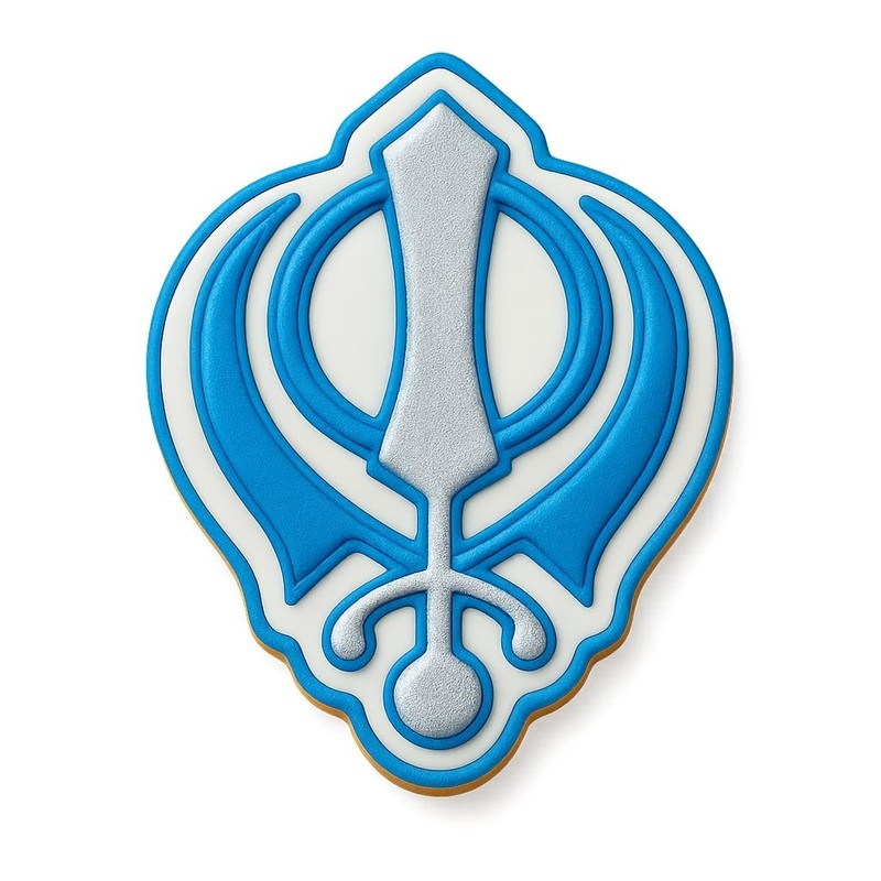 Khanda Emblem Cookie Cutter - 4x3" Creative Home Baking Design gallery