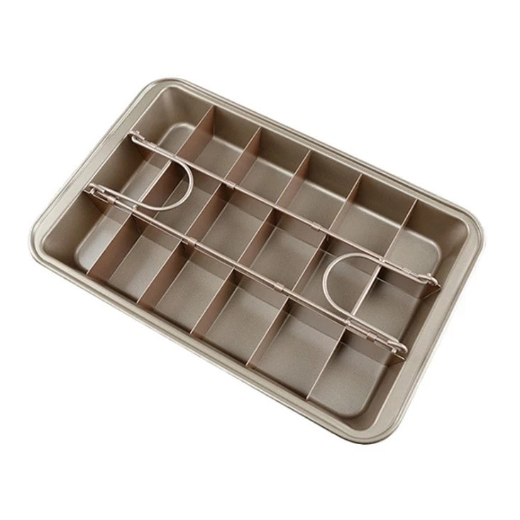 Non-Stick Brownie Pan with Dividers 18 Slot Pre-Cut Baking Tray Carbon Steel gallery