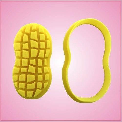 Dycica Embossed Peanut Cookie Cutter, 3.5 Inches, 2-Piece Set