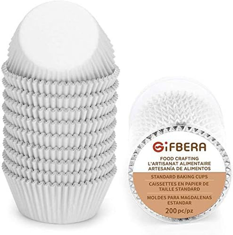 White Metallic Foil Cupcake Liners Standard Size Baking Cups, 200-Count gallery
