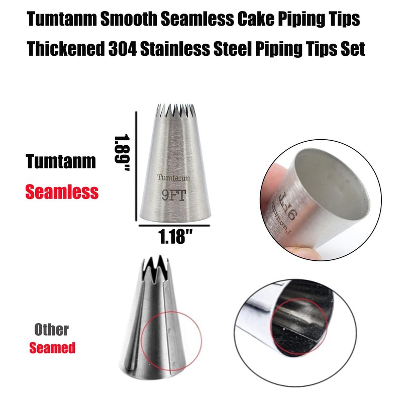 Piping tips large Cake Decorating tools, 5 pack Cake piping Nozzles Tips Kit ... gallery