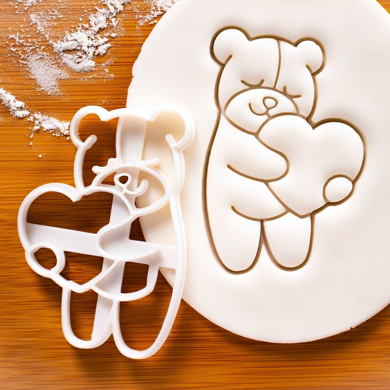 Cute Bear Cookie Cutter – Valentines Day wedding baby shower heart love romantic