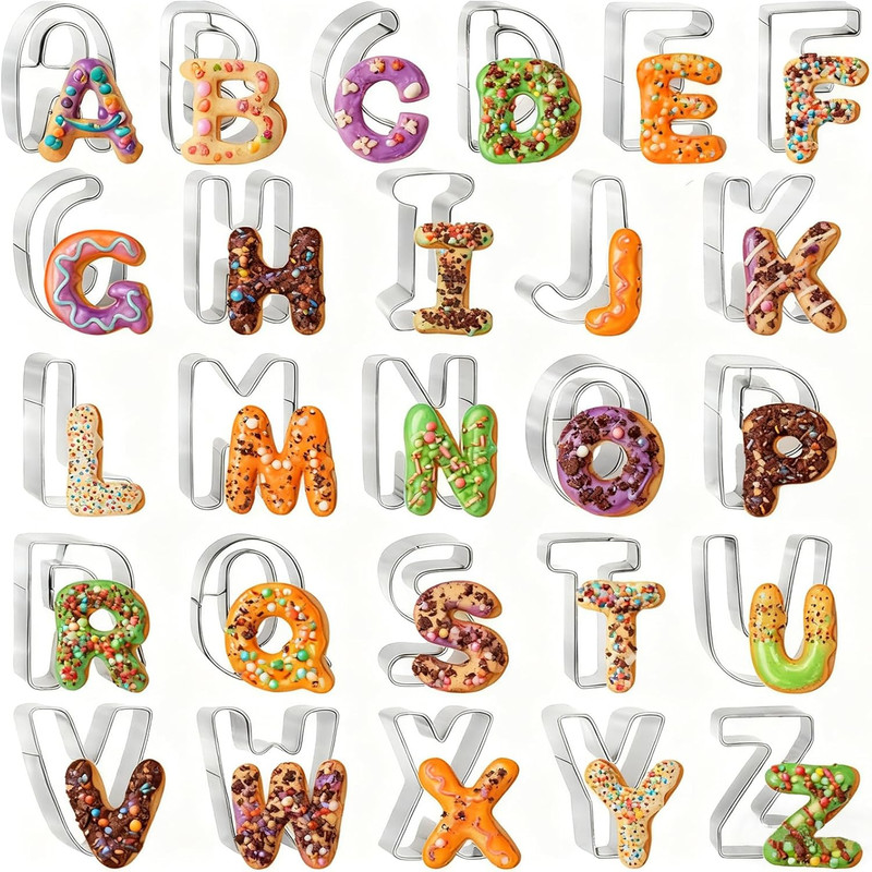 3 Inch Alphabet Letter Cookie Cutter Set 26 Pcs Large DIY Stainless Steel Cookie gallery
