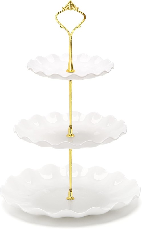 3 Tier Cupcake Stand Plastic Tiered Serving Stand Dessert Tower Tray Tea Party gallery