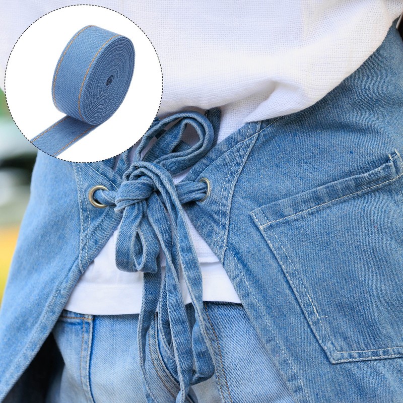 1 Inch Denim Fabric Ribbons, 3 Yards Denim Bow Jean Ribbon, Marine Blue 25mm gallery