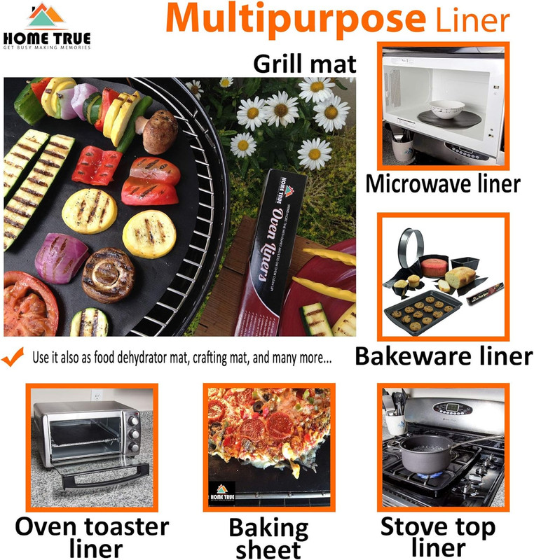 Home True Ovenliner Microwave Toaster Stovetop Mat Non-Stick Black 70X16.25 Inch gallery