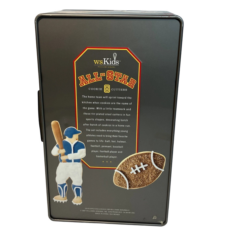 Williams Sonoma All Star Sports Cookie Cutters w/Recipe Set of 8 RARE NIB Y2K gallery