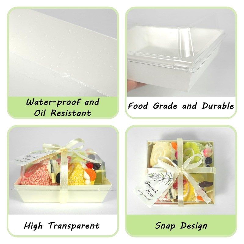 50 PCS Charcuterie Boxes with Clear Lids, 5.3 * 5 * 2.5 Inches Bakery To Go F... gallery