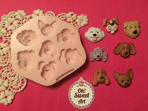 Cute Dogs,Puppies Silicone Mold Food Safe decoration toppers Cake Cupcake FDA
