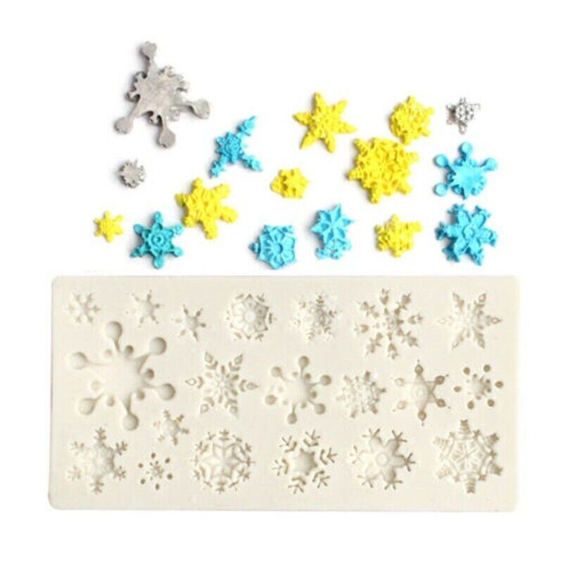 Decorating Baking Christmas Border Mould 3D Fondant Snowflake Silicone Mold Cake
