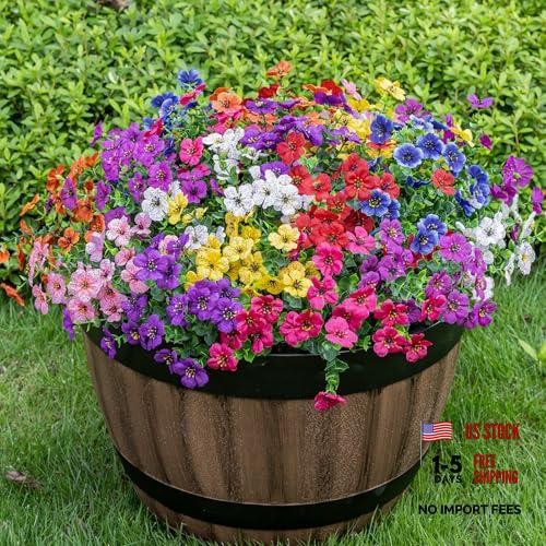 Lnoicy Bundles Artificial Fake Flowers for Outdoor Faux 20 9 Mix Color
