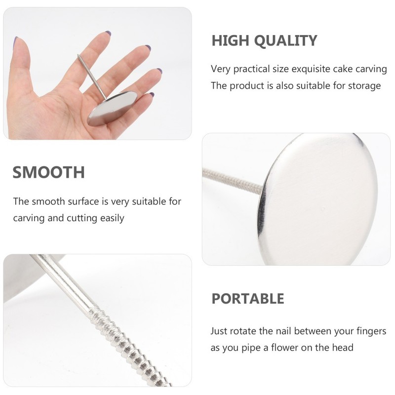 4Pcs Reusable Stainless Steel Cake Baking Heating Core Flower Decorating Nails gallery