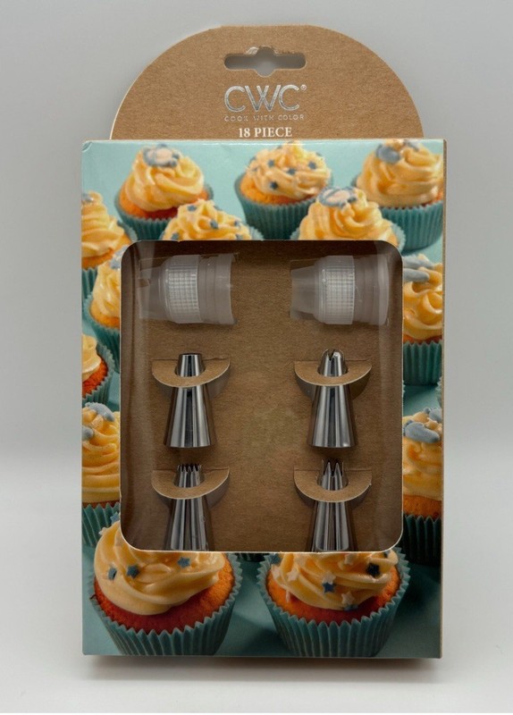 CWC Cook With Color Cake Decorating Set, Piping Tips Disposable Bags Couplers