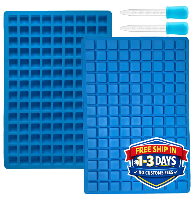 2 Pack Square Silicone Candy Molds for Gummy Chocolate Ice