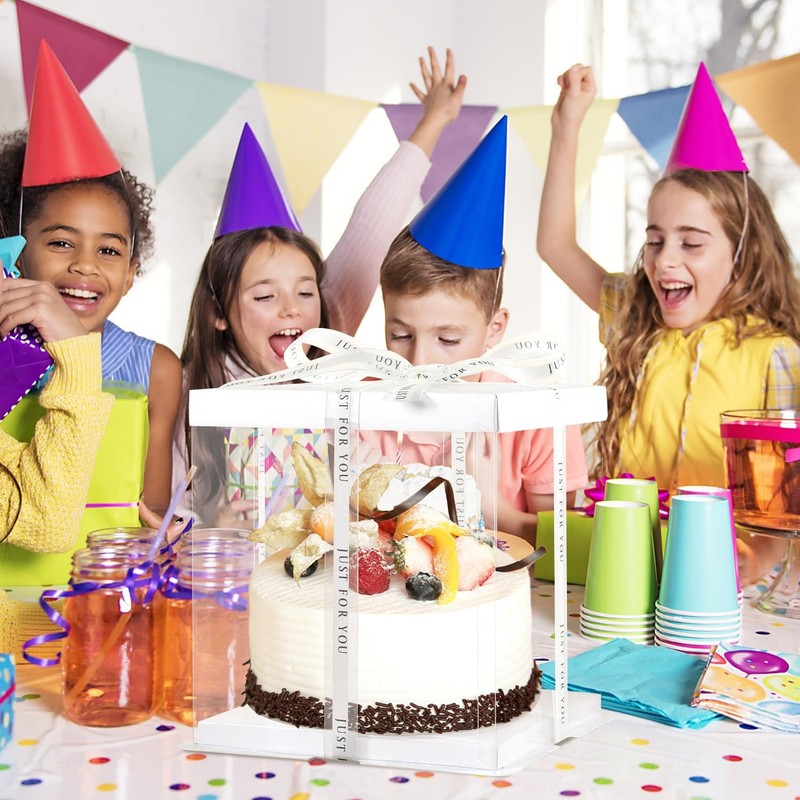 7" X 7" X 8" Ideal for 4" and 5" Inch Layer Tiered Cakes ,6 Pcs Transparent C... gallery