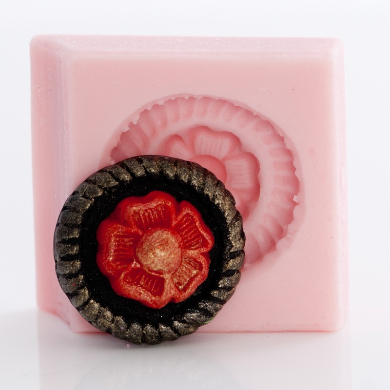 Floral Concho Mold – Cabochon Mold – Fondant Candy Mold – Resin Clay Mold (911)