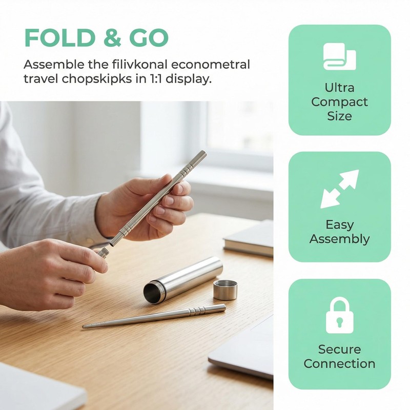 Folding Chopsticks - Portable Travel Utensils Chopsticks with Storage Case, 3... gallery