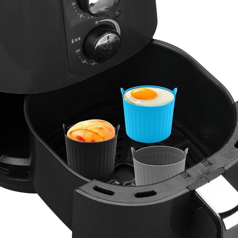 4-Pack Silicone Air Fryer Ramekins – Nonstick Muffin & Egg Baking Cups, 2.6" gallery