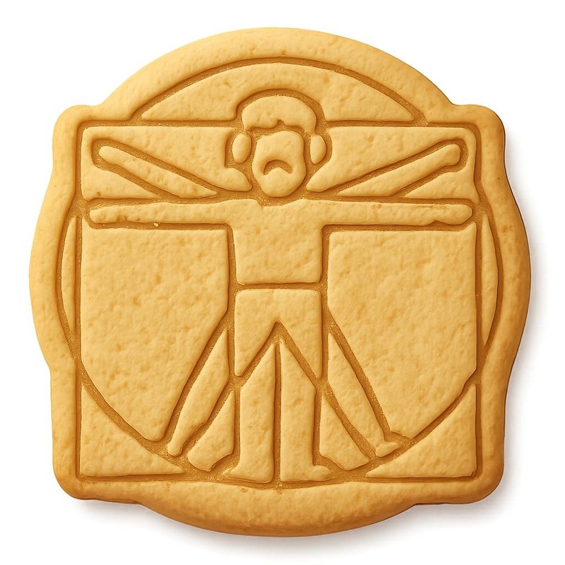 Vintage Vitruvian Cookie Cutter & Stamp, Fondant & Clay – 4×3.9