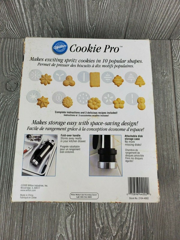 WILTON Cookie Pro World's Best Cookie Press Comfort Grip 10 Discs VGUC gallery