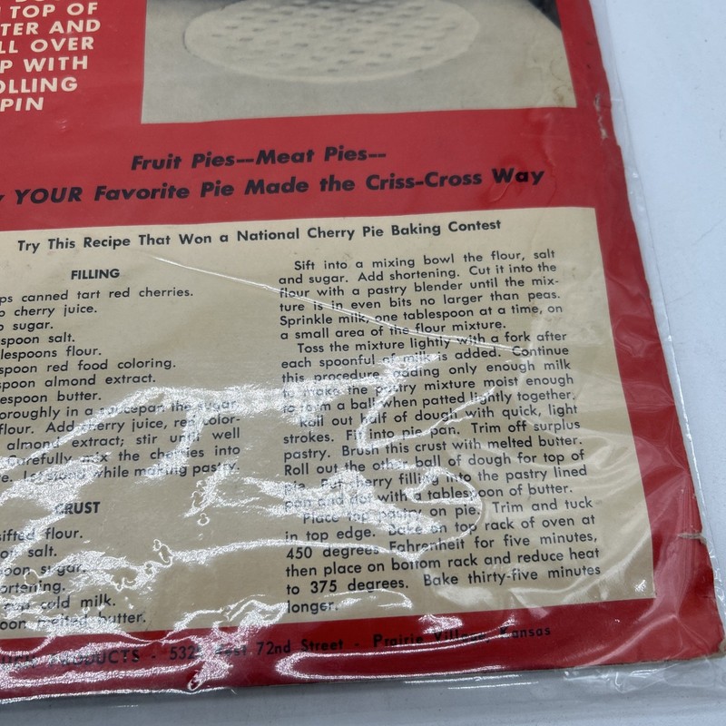 Vtg Lattice Pie-Top Cutter New In Bag Criss Cross Pies/Baking Clough Products gallery
