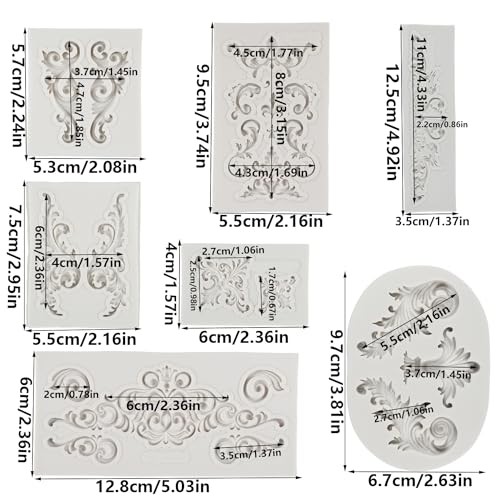 Baroque Style Curlicues Scroll Lace Fondant Silicone Mold Filigree Mold Style A gallery