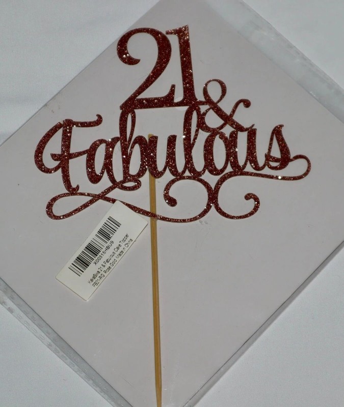 21 & Fabulous Cake Topper Rose Gold New