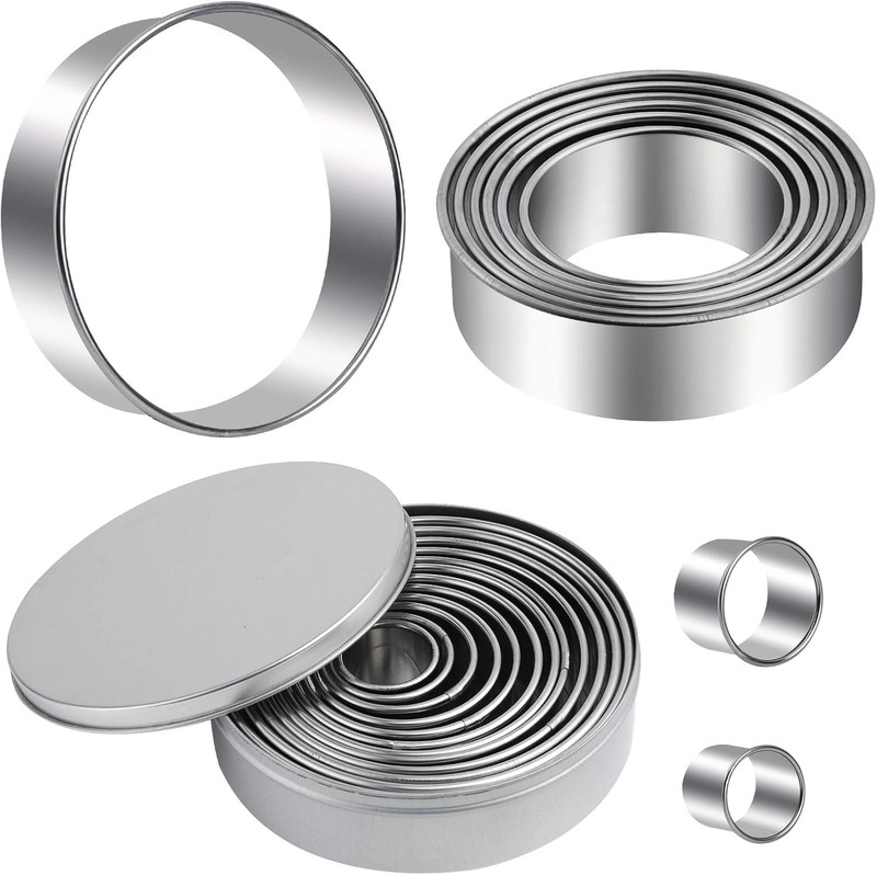 Round Cookie Cutters Set 12 Pieces Bistcuit Cookie Cutters Circle Pastry Cutters gallery