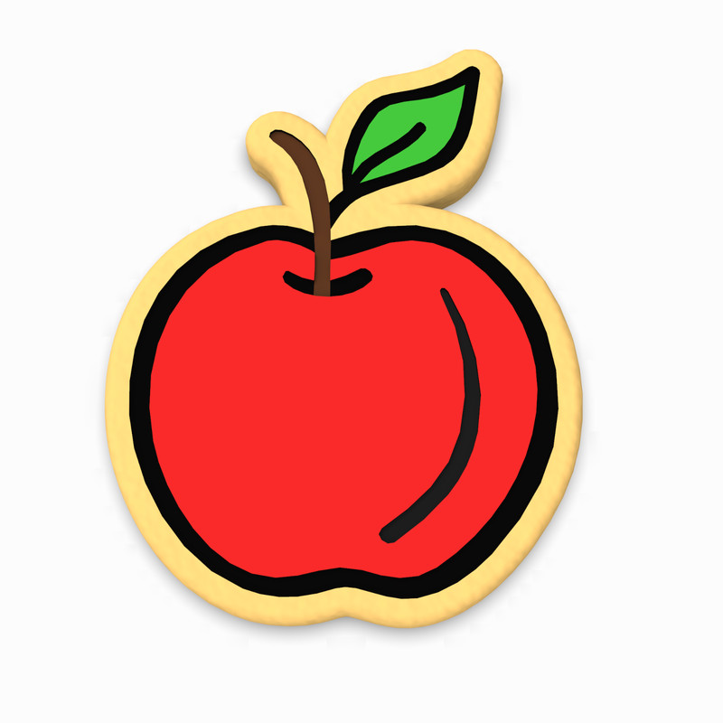 Apple Cookie Cutter & Stamp | Back to School Fruit Teacher Apples Core Seed Tree gallery