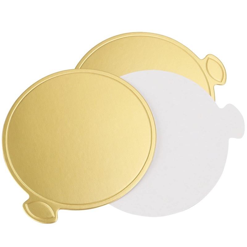 500 Pack Mini Cake Board Grease-Proof, 3.5 Inch Round Golden Cardboard Mousse... gallery