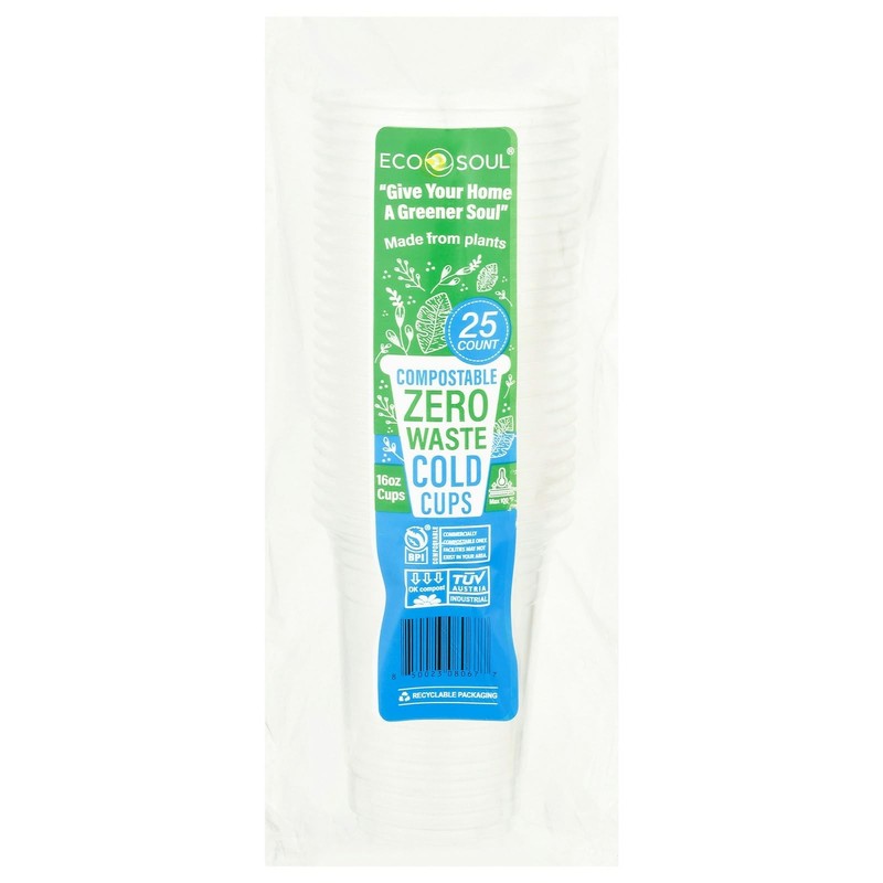 ECO Soul Cups Party Cold Liquid Compostable 25.0 ct (Pack of 8)