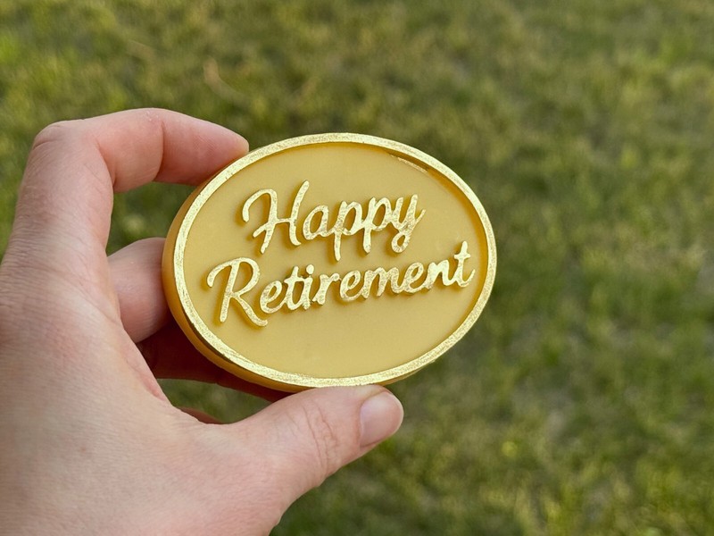Happy Retirement Silicone Mold – Chocolate, Fondant, or Soap Embosser – Retireme gallery