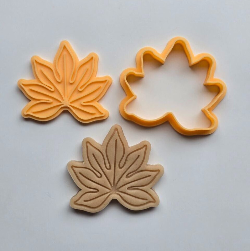 Maple Leaf Cookie Cutter + Stamp Set, Maple Leaf Cookie Cutter, Cookie Stamp Set gallery