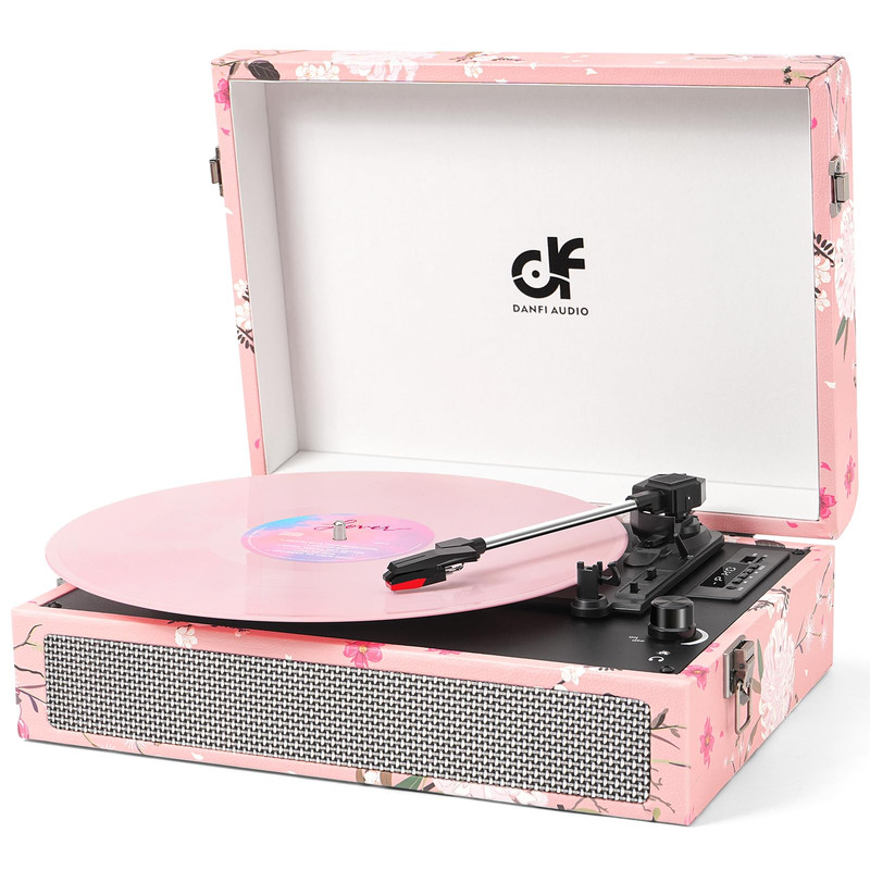 Danfi Audio Df Vinyl Record Player Bluetooth Built-In Speakers Vintage Portable