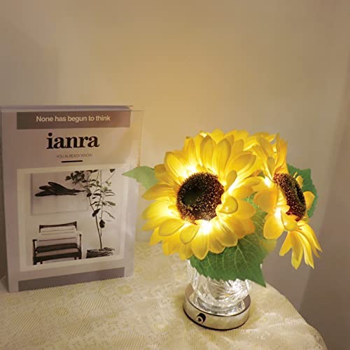 Sunflower Crystal Lamp, Sunflower Gifts for Women, Artificial Flowers Table gallery