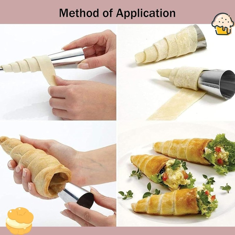 20pcs Cream Horn Molds For Baking Non-Stick Conical Cannoli Tubes Molds 4.7in... gallery