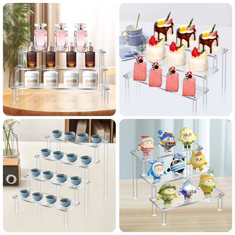 Clear Acrylic Display Stand for Anime Figures Cupcake Shelf Organizer Desserts H gallery