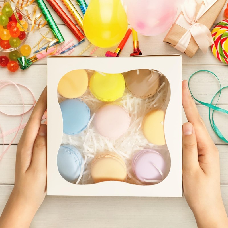 50 PCS Gift Box Cupcake Boxes With Window Individual Containers 7x7x2.5 Inch gallery
