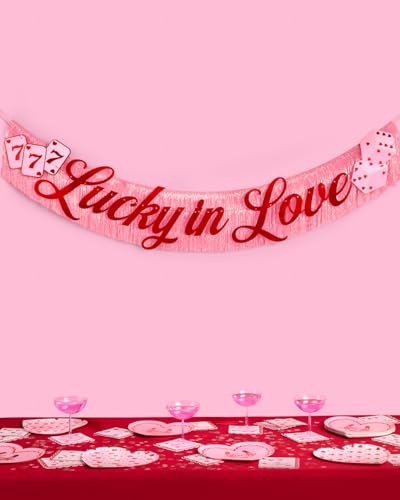 Lucky in Love Fringe Banner - Red Foil & Pink Iridescent, 5 Ft. | Western gallery